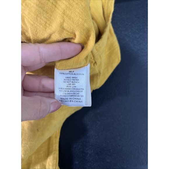 Three Bird Nest Jumpsuit Womens XL Mustard Lounge Jogger Tie Waist Sleeveless - Picture 5 of 8